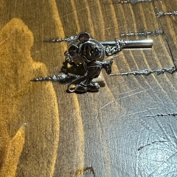 Walt Disney Productions Vintage Sterling Silver Mickey Mouse Tie Tack Pin - Picture 1 of 2